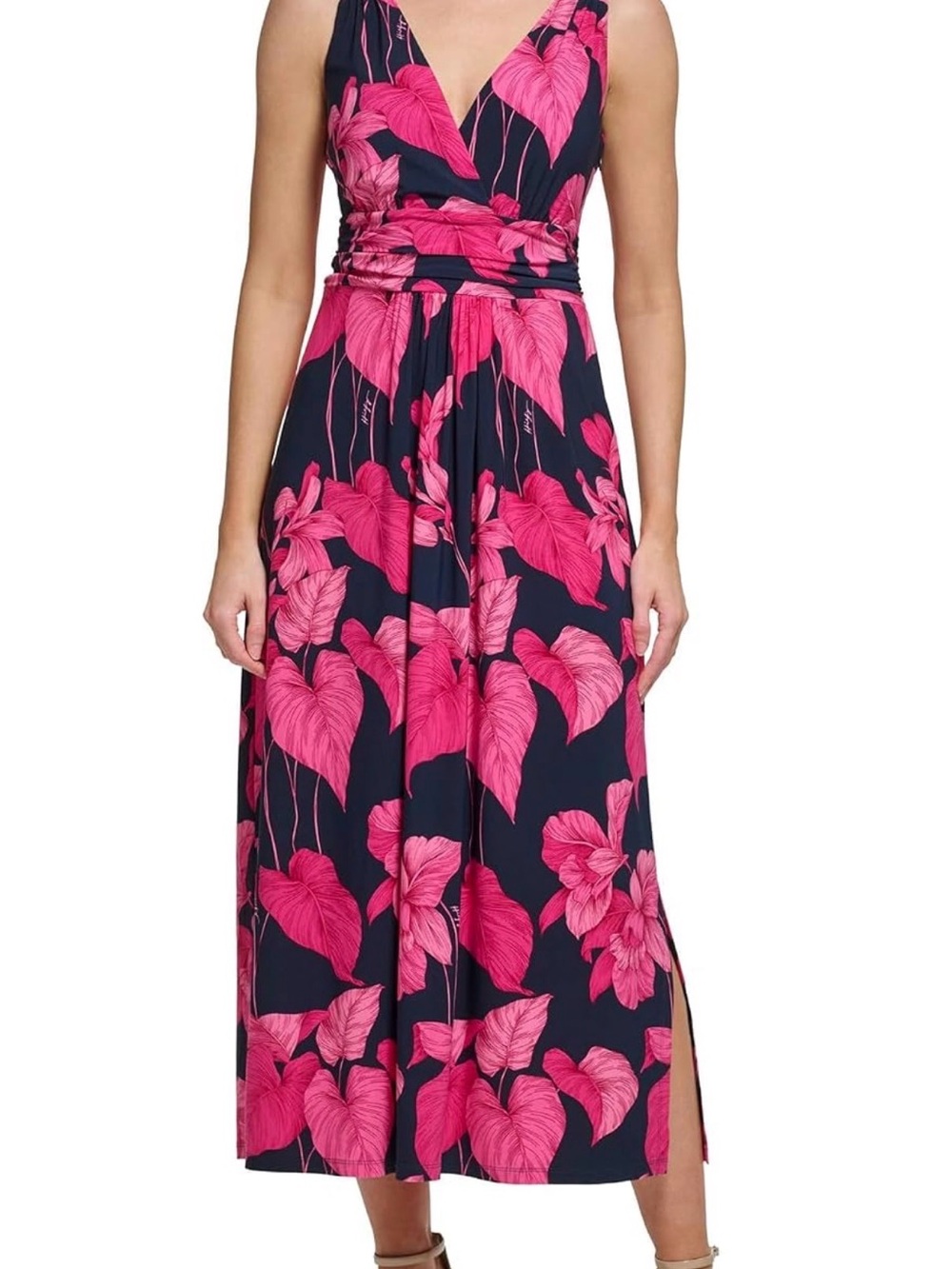 Tommy Hilfiger Women's Floral Ruched Maxi Dress